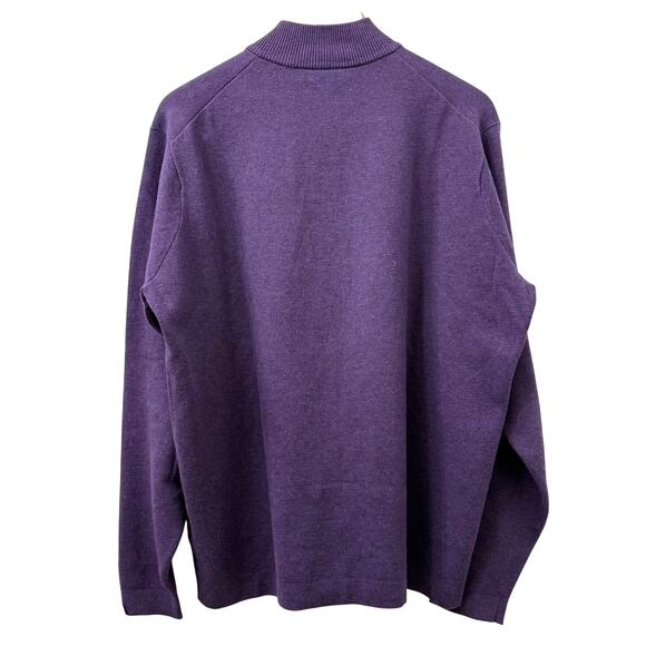 Peter‎ Millar Large Crown Sport Purple 1/4 Zip Sweater Golf Fall Spring Party - Picture 4 of 11